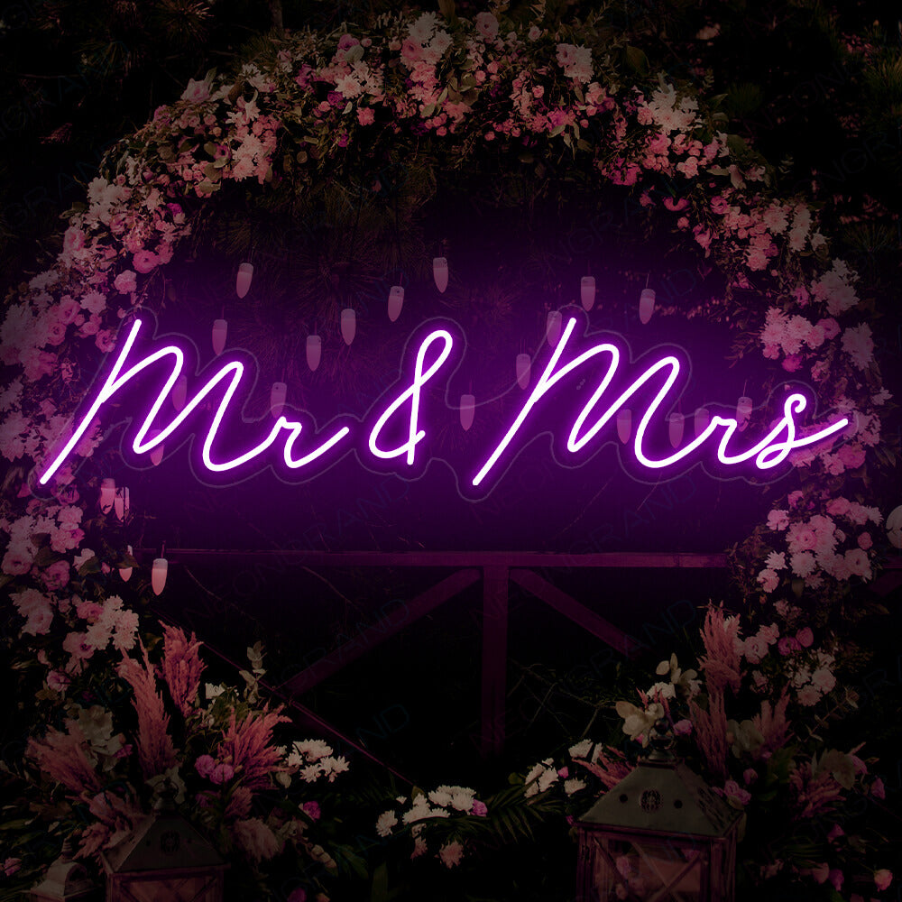 Mr And Mrs Neon Sign Wedding Love Led Light Violet