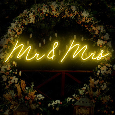 Mr And Mrs Neon Sign Wedding Love Led Light Yellow