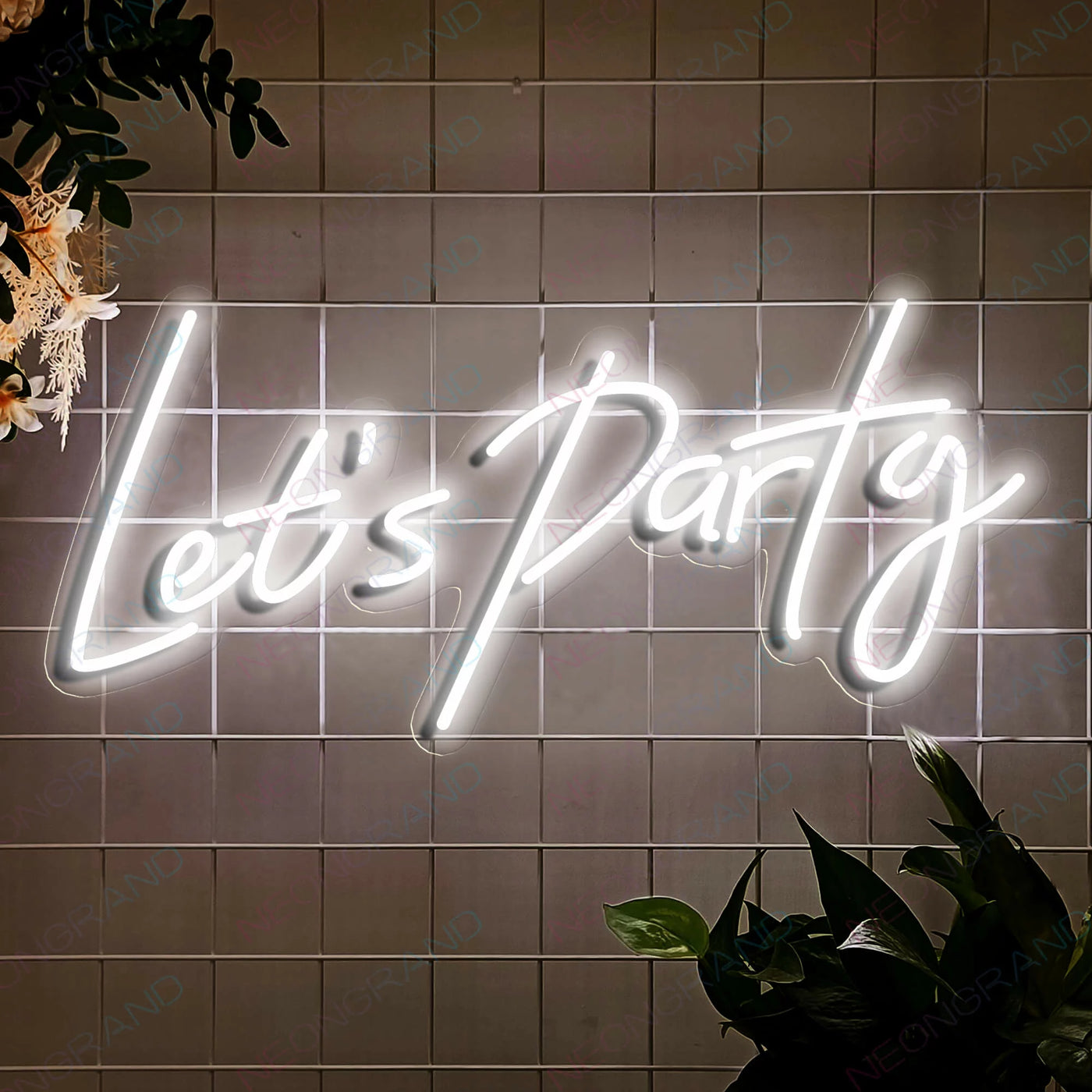 Lets Party Neon Sign Led Light white