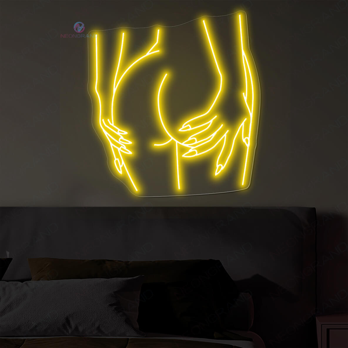 Naked Lady Neon Light Sexy Booty Art Female Body Led Neon Sign yellow