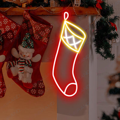 Neon Christmas Sign Christmas Socks Neon Sign Led Light White