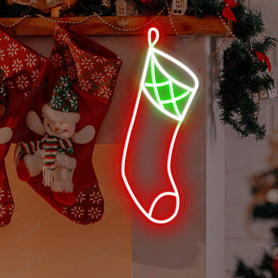 Neon Christmas Sign Christmas Socks Neon Sign Led Light green