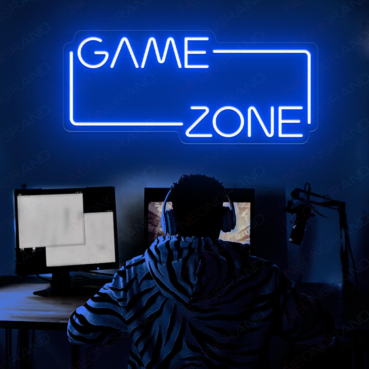 Neon Game Sign Game Zone Neon Sign Led Light blue