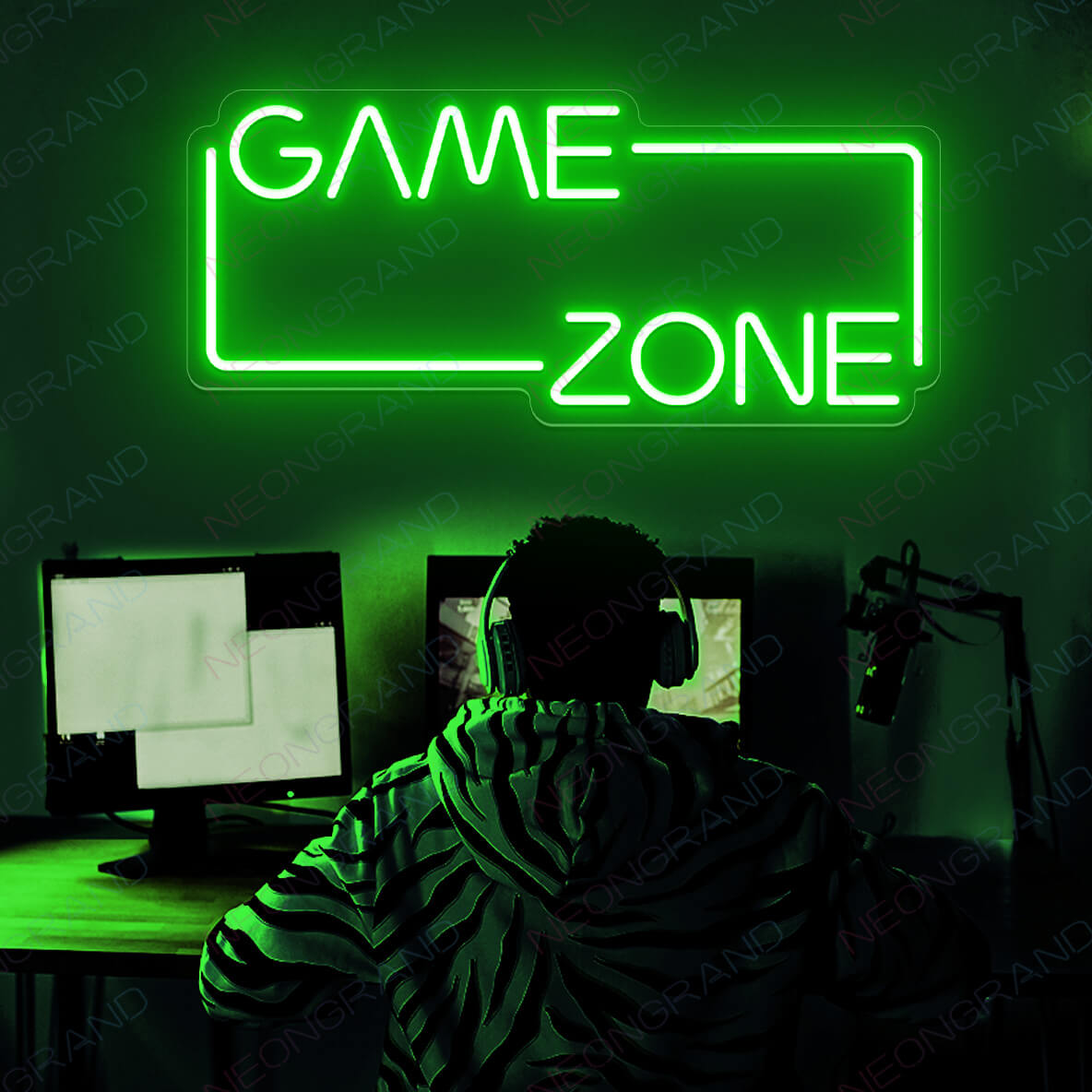 Neon Game Sign Game Zone Neon Sign Led Light green