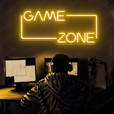 Neon Game Sign Game Zone Neon Sign Led Light orange yellow
