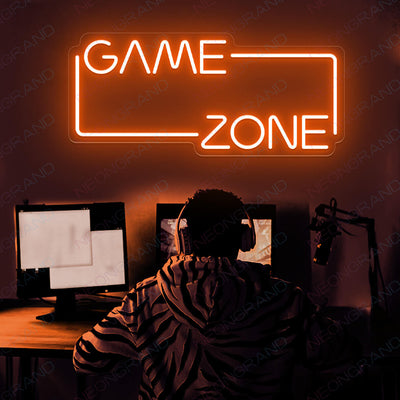 Neon Game Sign Game Zone Neon Sign Led Light orange