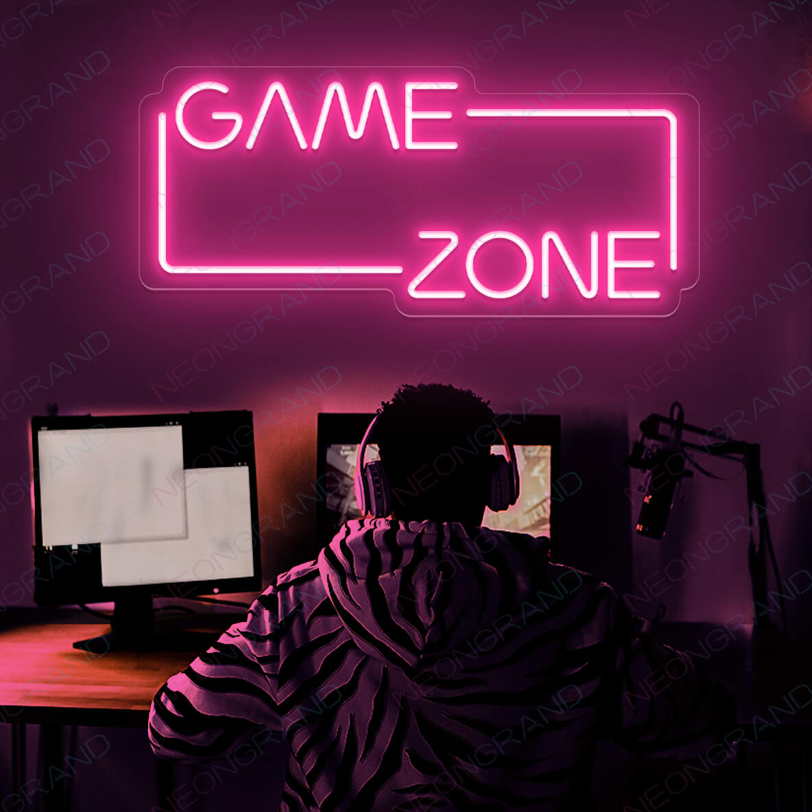 Neon Game Sign Game Zone Neon Sign Led Light pink