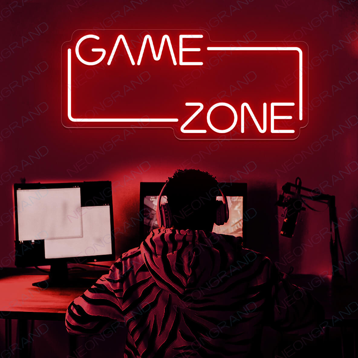 Neon Game Sign Game Zone Neon Sign Led Light red