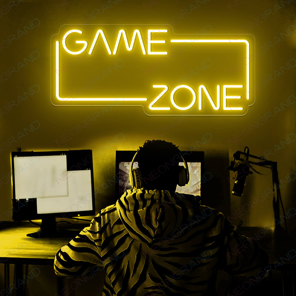 Neon Game Sign Game Zone Neon Sign Led Light yellow
