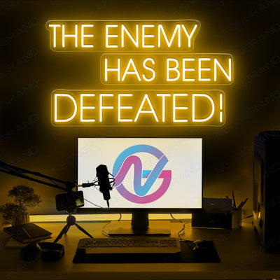 Neon Gamer Led Sign The Enemy Has Been Defeated Light