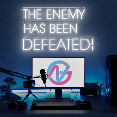 Neon Gamer Led Sign The Enemy Has Been Defeated Light white1