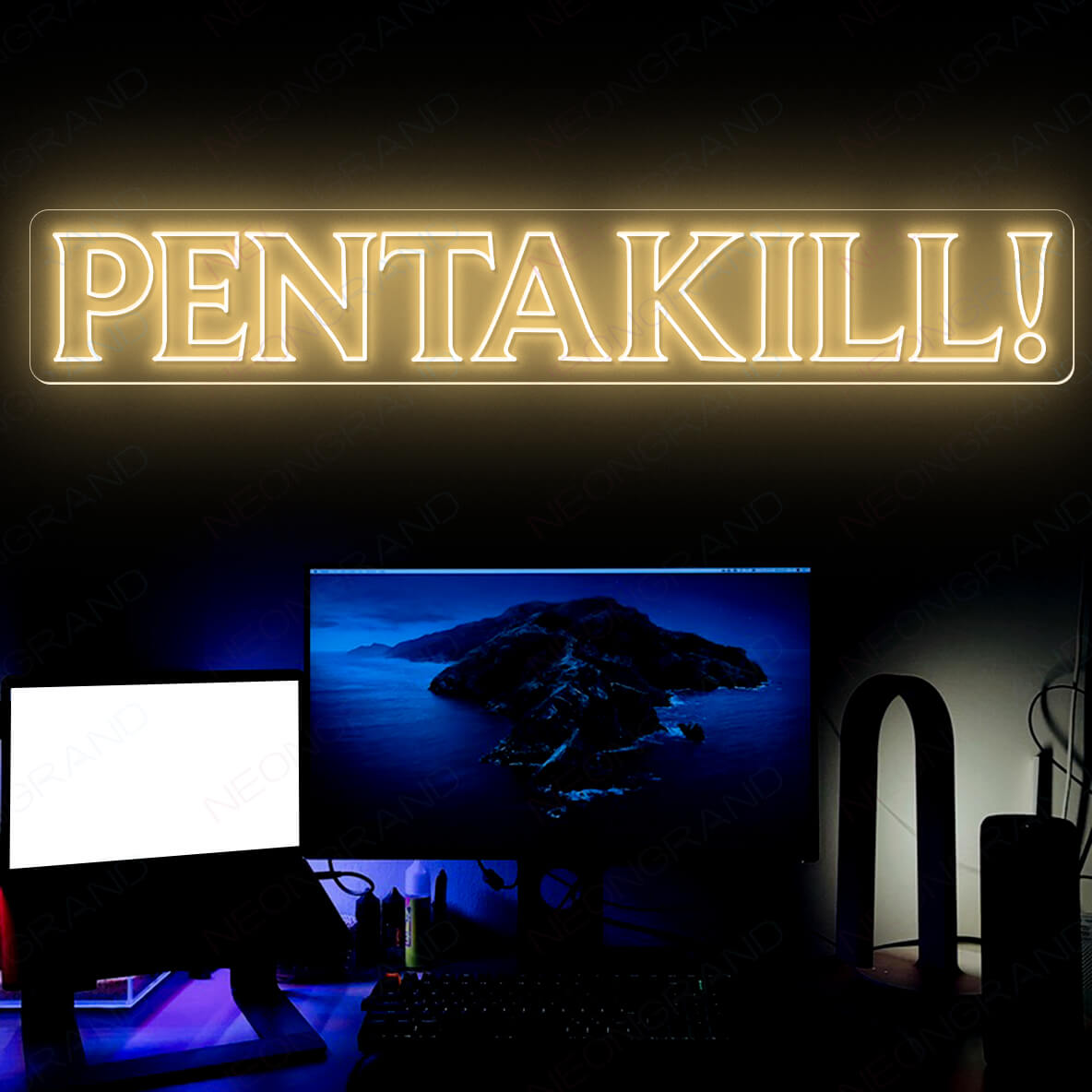 Neon Gaming Room Pentakill Led Neon Sign gold yellow