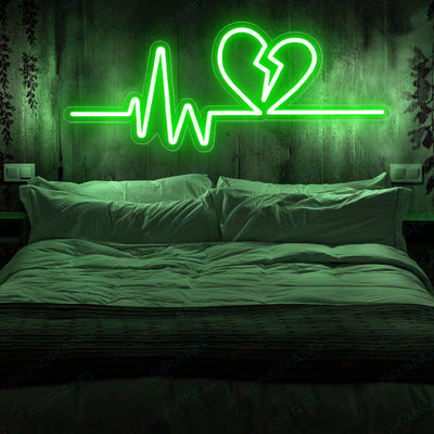 Neon Heart Sign Heart Beat Love Led Light green