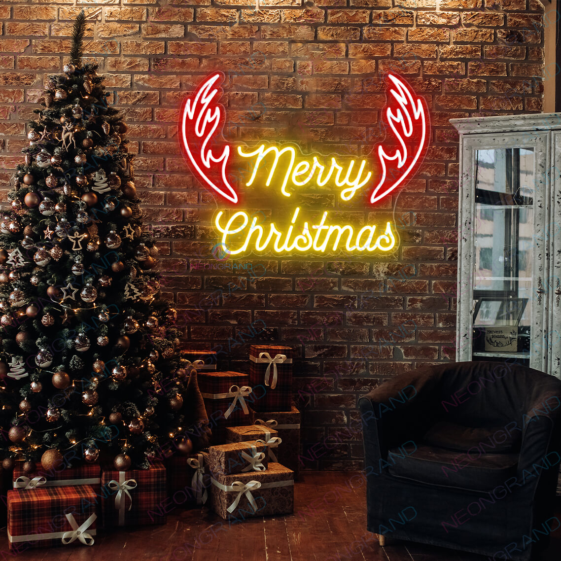 Neon Merry Christmas Sign Holiday Led Light