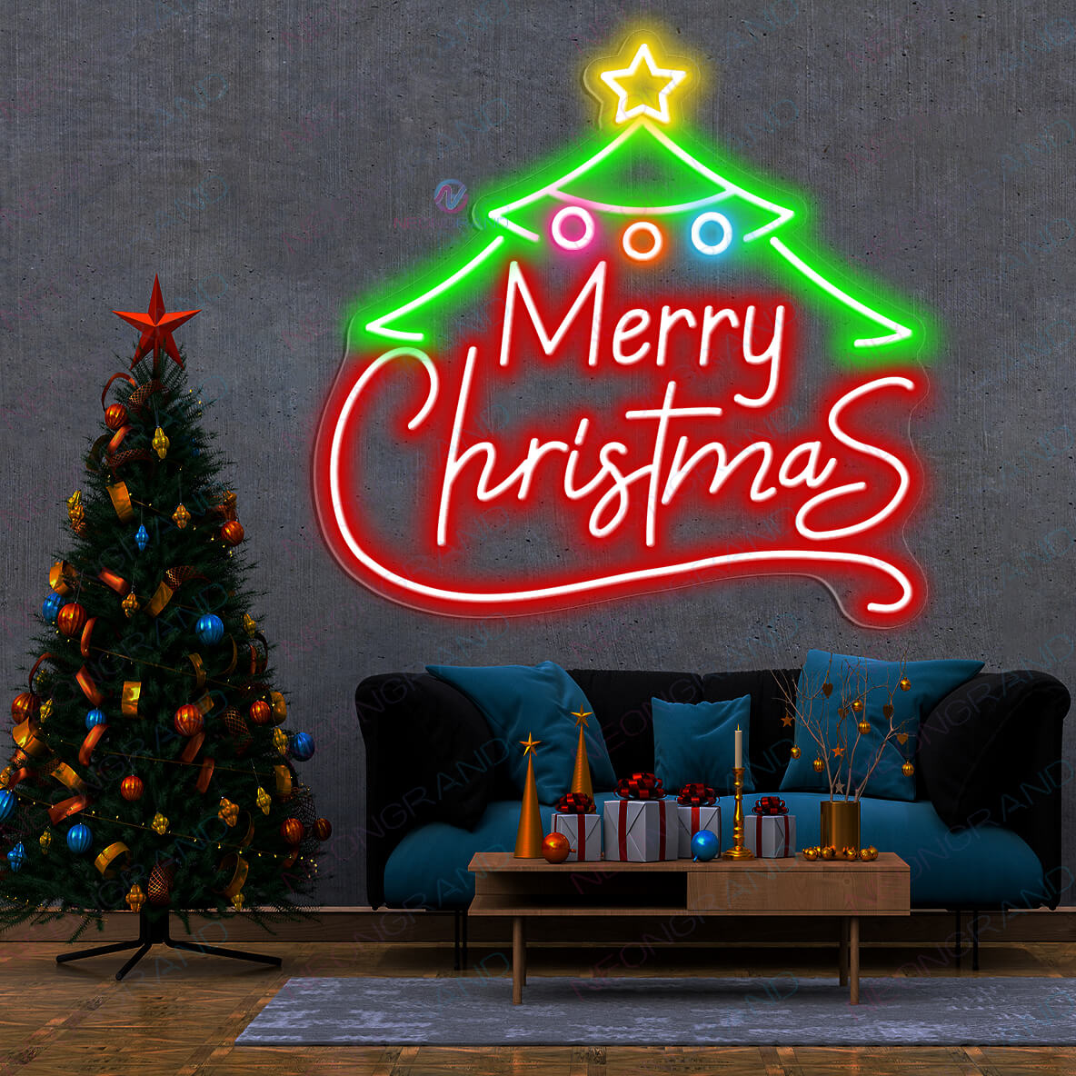 Neon Merry Christmas Sign Led Light