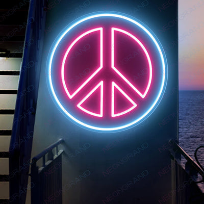 Neon Peace Sign Led Light, Lighted Up Peace Neon Signs wm1