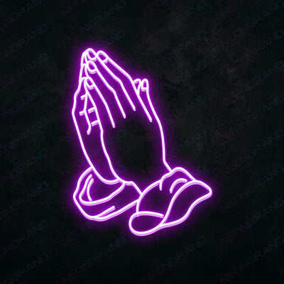 Neon Praying Hands Sign Led Light purple