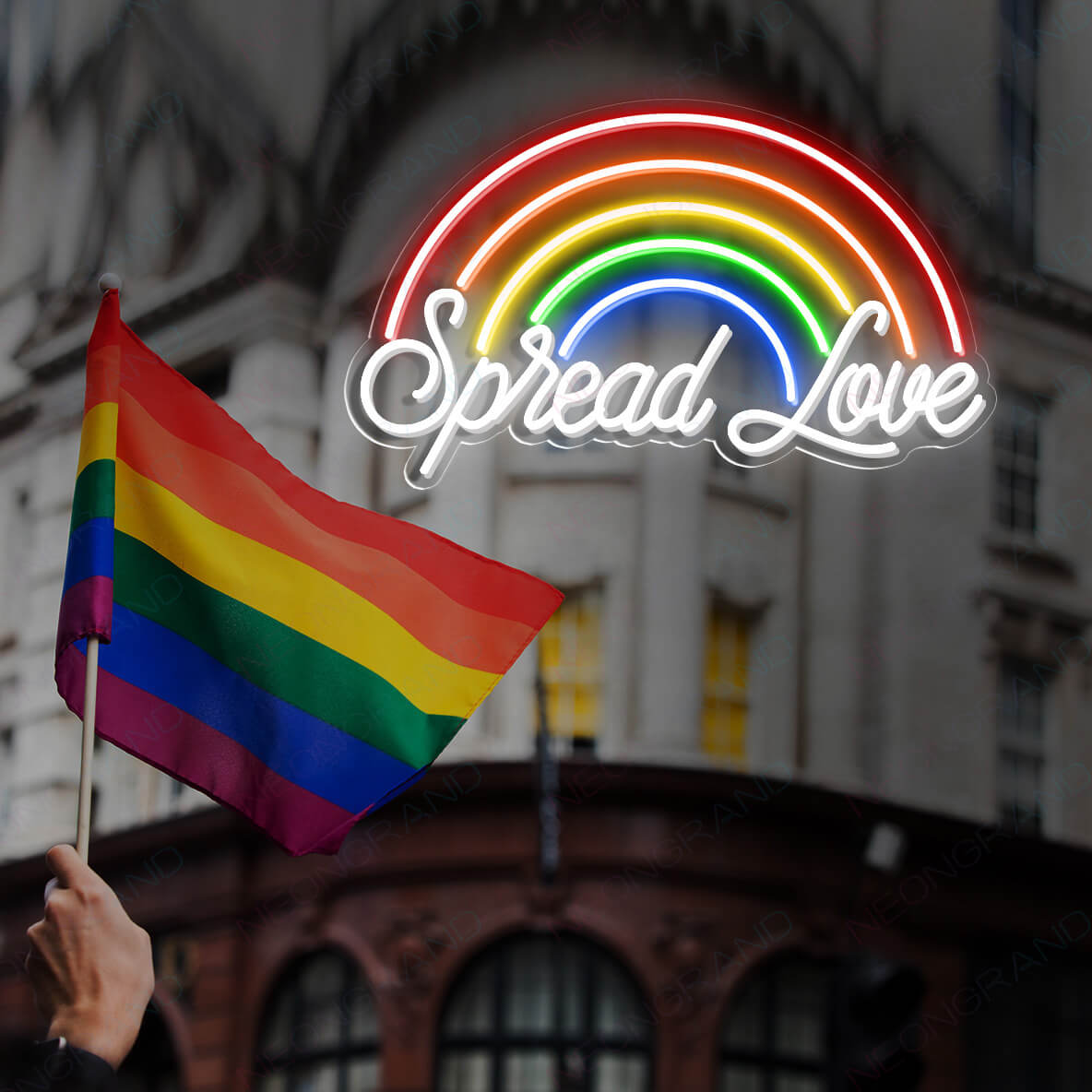Neon Pride Signs Spread Love LGBT Neon Signs Rainbow Led Light b