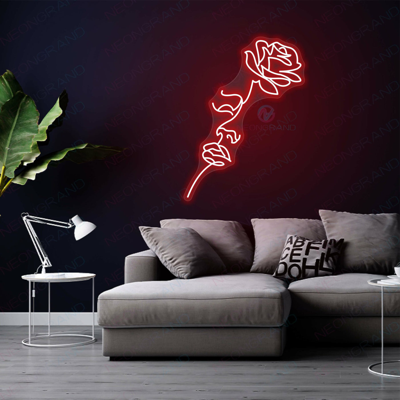 Neon Rose Light Sexy Woman Face Flower Led Sign RED