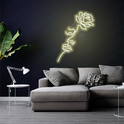 Neon Rose Light Sexy Woman Face Flower Led Sign gold yellow