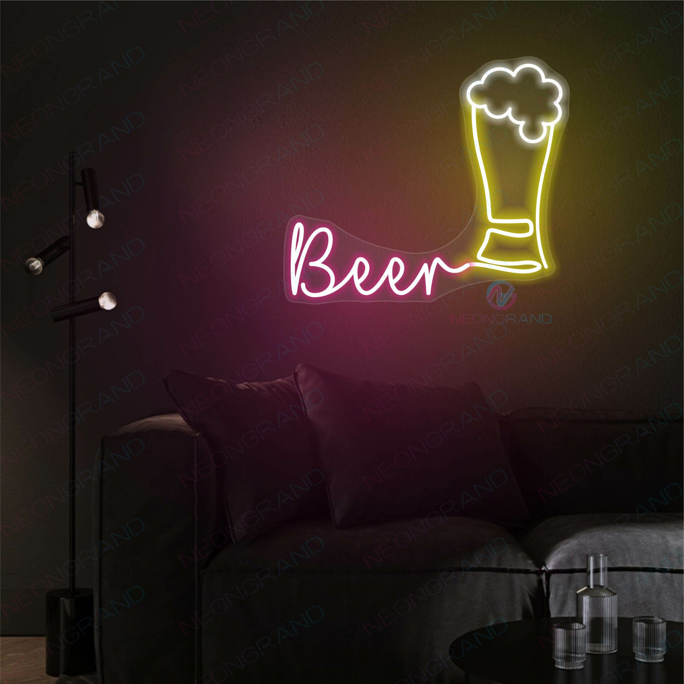 Neon Sign Beer Alcohol Drinking Led Light PINK
