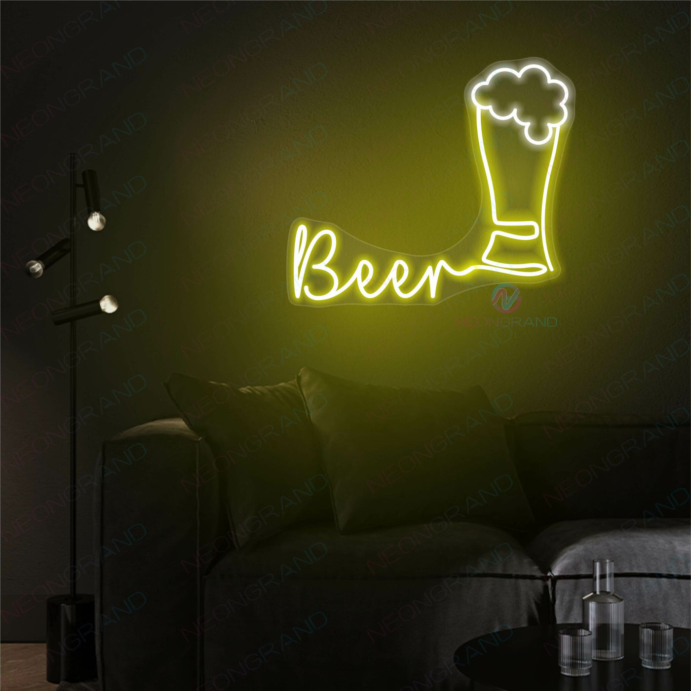 Neon Sign Beer Alcohol Drinking Led Light YELLOW