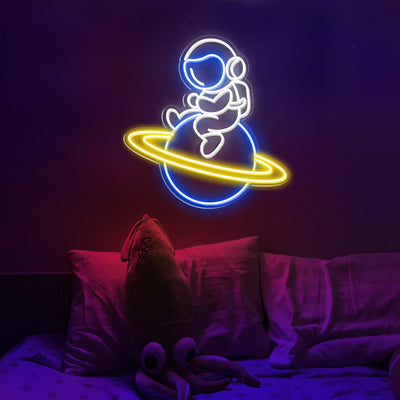 Spaceman Neon Sign Planet Astronaut Led Light