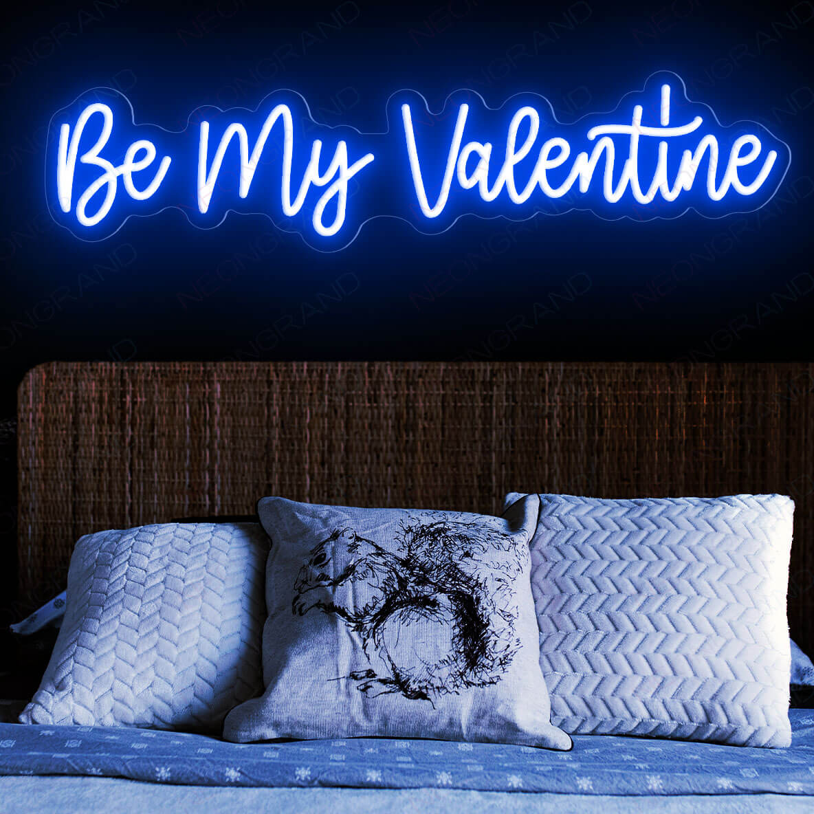 Neon Valentine Sign Be My Valentine Neon Sign Love Led Light blue
