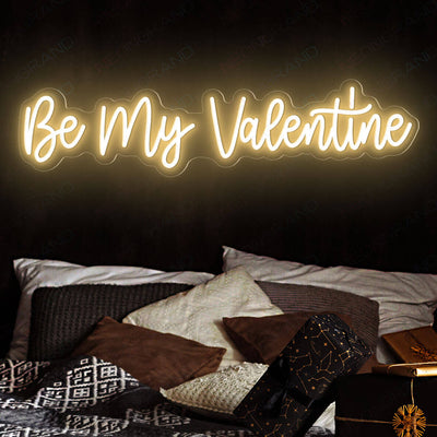 Neon Valentine Sign Be My Valentine Neon Sign Love Led Light gold yellow