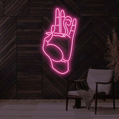 Neon Weed Sign Smoking Hand Stoner Led Light pink