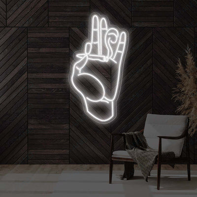 Neon Weed Sign Smoking Hand Stoner Led Light white