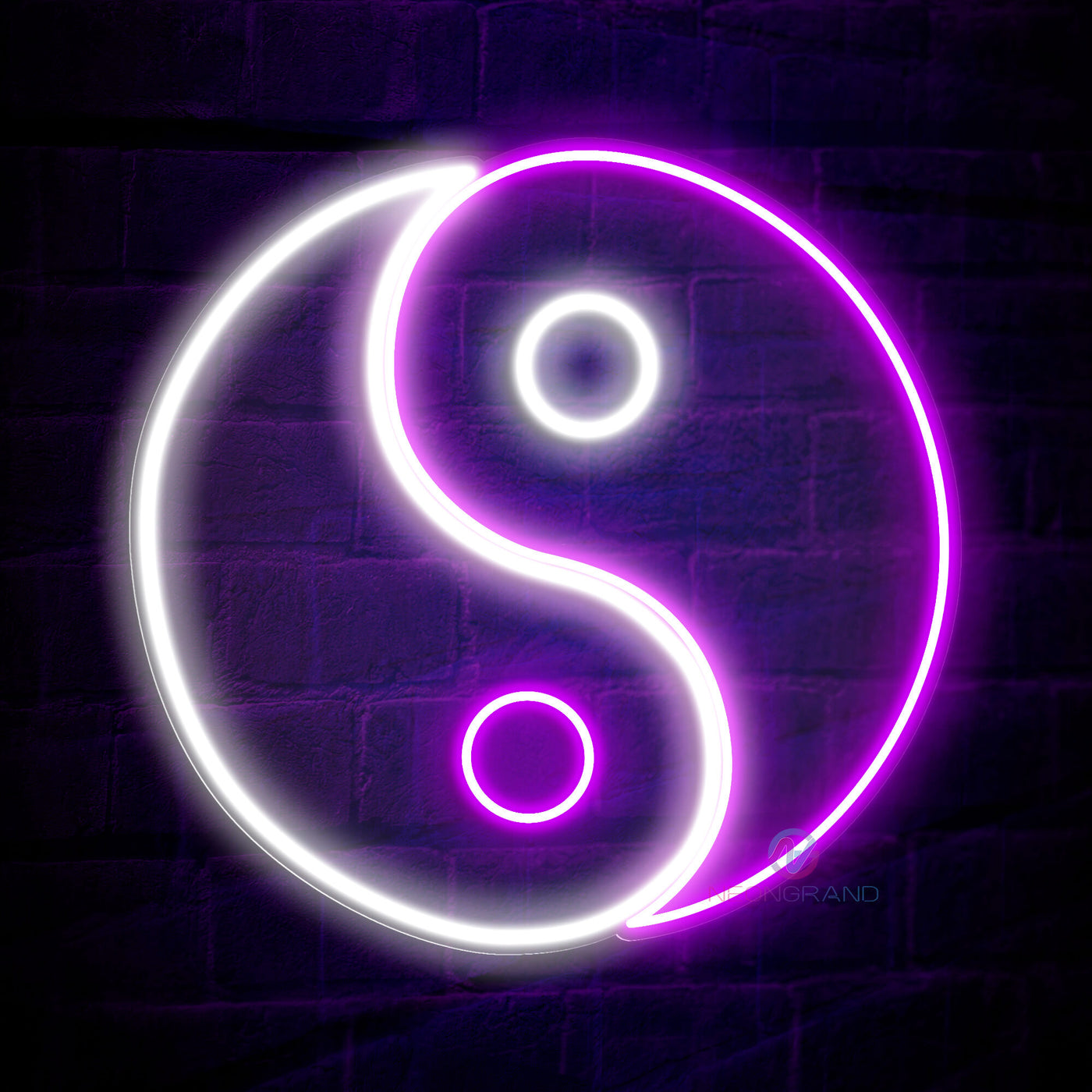 Neon Yin Yang Sign Japanese Led Light purple