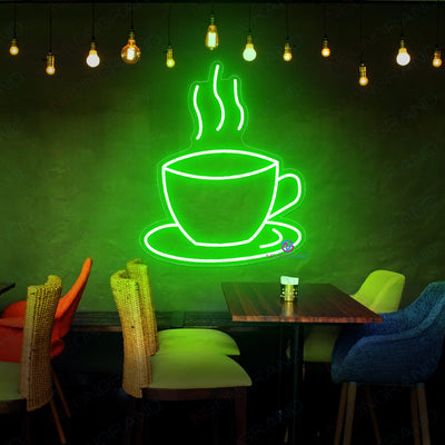 Neon Coffee Sign Cafe Led Light green