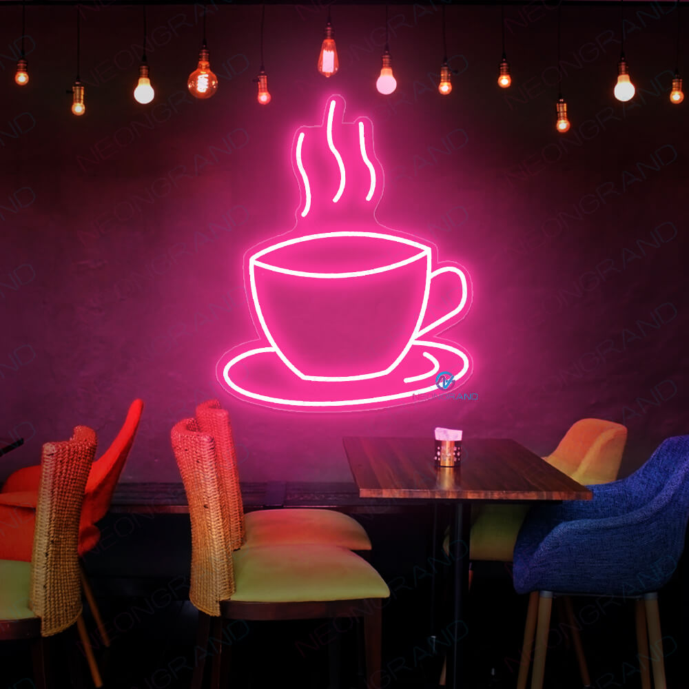 Neon Coffee Sign Cafe Led Light pink