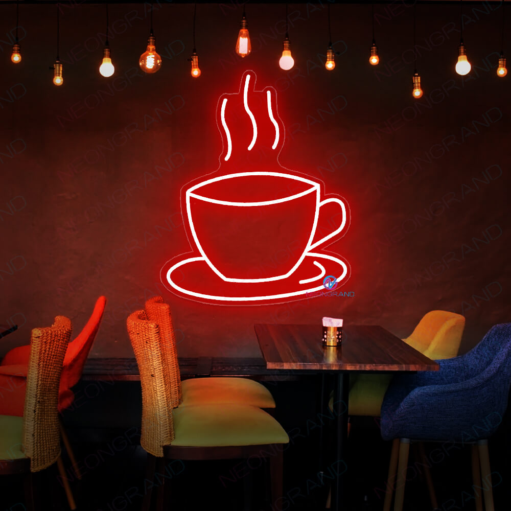 Neon Coffee Sign Cafe Led Light red