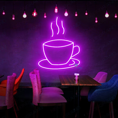 Neon Coffee Sign Cafe Led Light violet