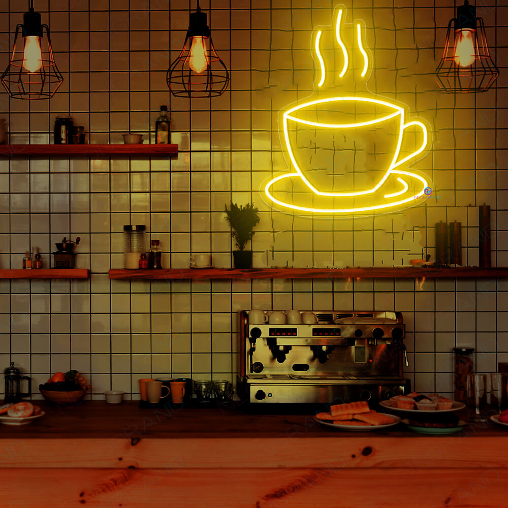 Neon Coffee Sign Cafe Led Light yellow