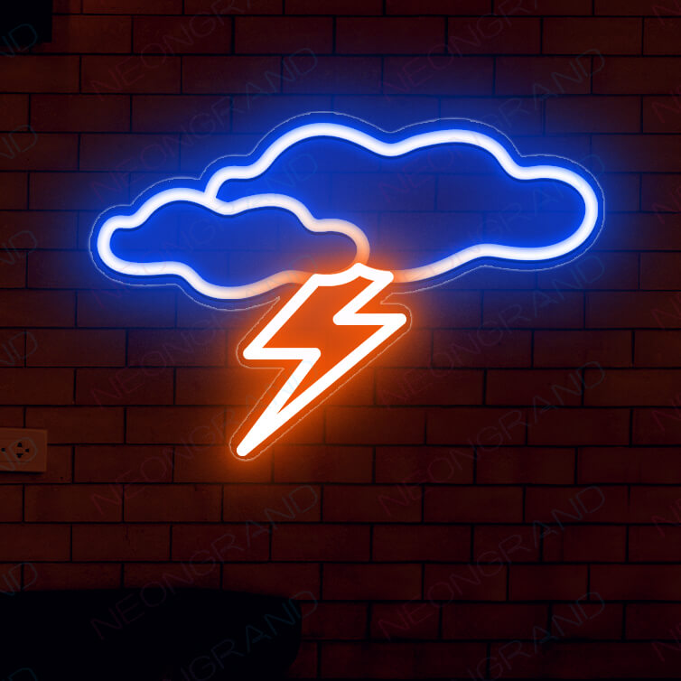 Neon Lightning Bolt Signs Led Light Neon Sale Sign dark orange