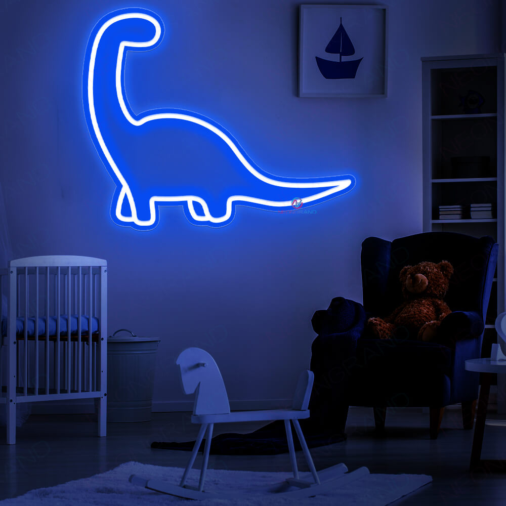 Neon Sign Dinosaur Cute Dino Led Night Light lue