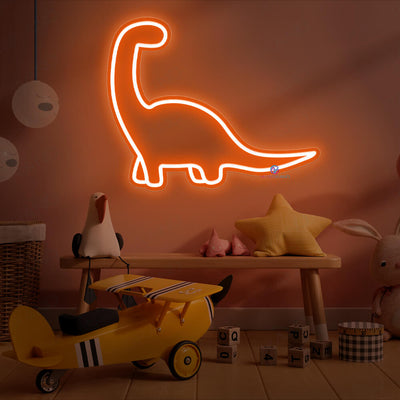 Neon Sign Dinosaur Cute Dino Led Night Light orange