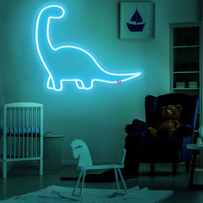 Neon Sign Dinosaur Cute Dino Led Night Light sky blue