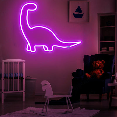 Neon Sign Dinosaur Cute Dino Led Night Light violey