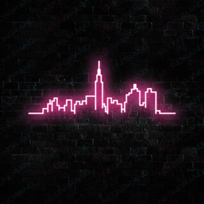 New York City Neon Sign Skyline NYC Led Light pink