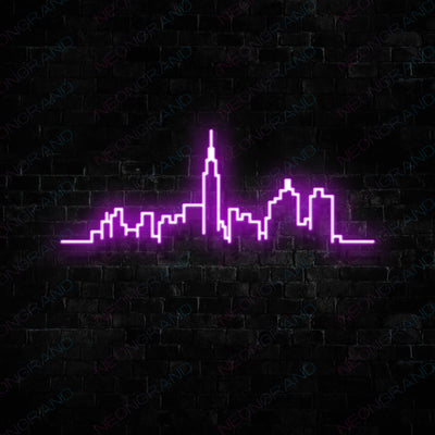 New York City Neon Sign Skyline NYC Led Light purple