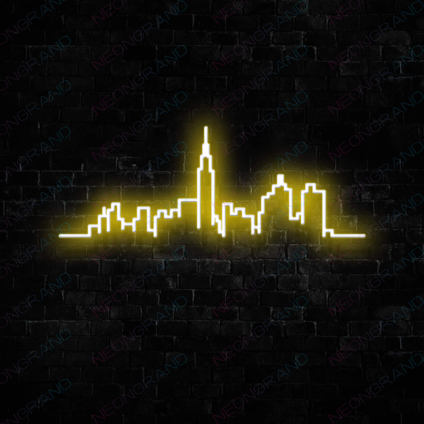 New York City Neon Sign Skyline NYC Led Light yellow