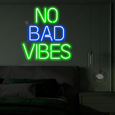 No Bad Vibes Neon Sign Party Led Light green