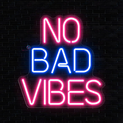 No Bad Vibes Neon Sign Party Led Light pink