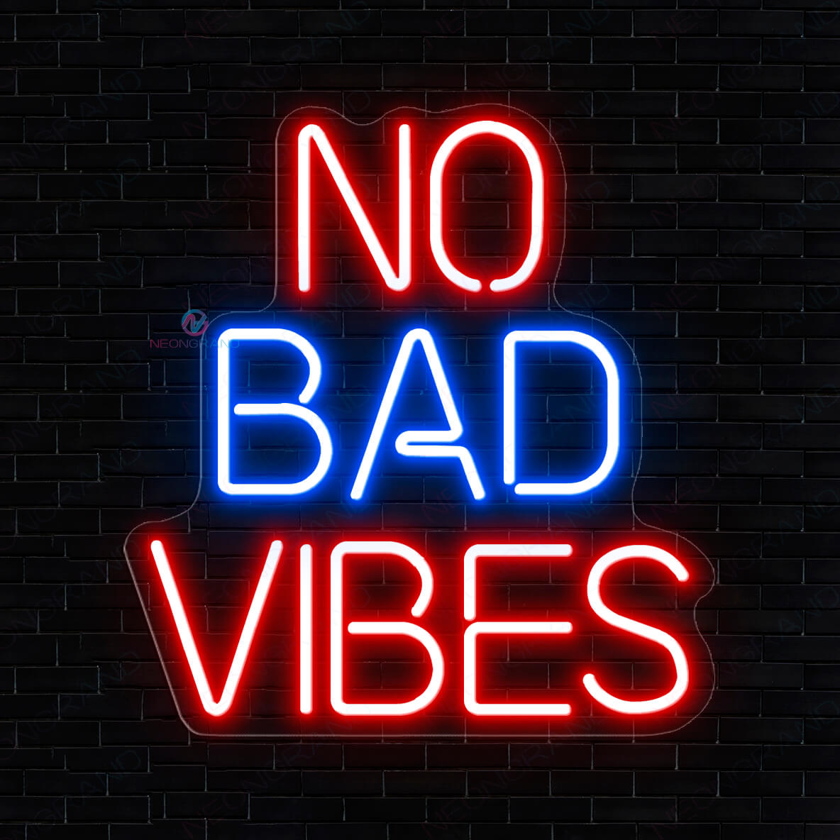 No Bad Vibes Neon Sign Party Led Light red