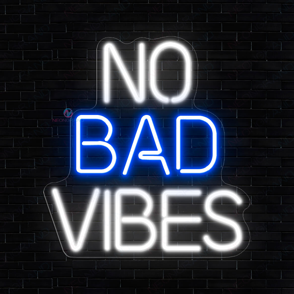 No Bad Vibes Neon Sign Party Led Light white
