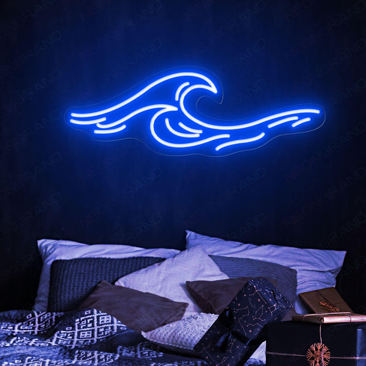 Ocean Waves Neon Sign Led Light blue